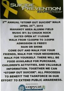 4-25-2015, Stomp Out Suicide Walk, Suicide Prevention and Awareness, Mahanoy Area Alumni Field, Mahanoy City