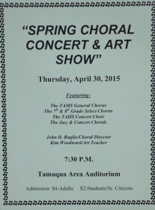 4-30-2015, Spring Choral Concert & Art Show, TASD Auditorium, Tamaqua