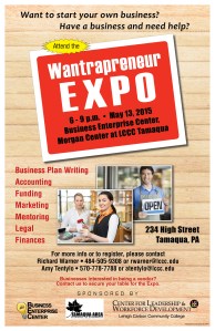 5-13-2015, Wantrepreneur Expo, Business Enterprise Center, Morgan Center, LCCC, Tamaqua (1)