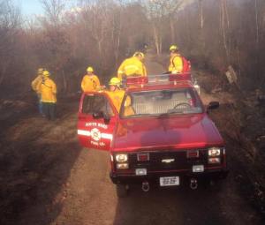 Kayla Hartz / Special to TamaquaArea.com / Pictured arriving on scene were forestry firefighters from Tamaqua's South Ward Company's Forestry Crew.