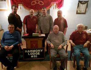 Special to TamaquaArea.com / From front left are PDDGM G. Ralph Rodriguez – 50 year Past Grand, Past Grand Donald Hunsinger, PDDGM Gerald W. Guscott, Sr. 2nd Row l to r – Past Grand Marshal Tyler M. Arnold, Charter NG and PGM/PGS Charles H. Bailey, PGM/GS Justin C. Bailey, current Noble Grand Arthur W. Valentine. Rodriguez and Guscott served as District Deputies for Luzerne County. J. Bailey currently serves as District Deputy for Lehigh and Northampton Counties.