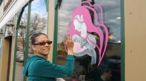 Kim Brogdon, Painting the Side of La Dolce Casa, Tamaqua, 4-26-2015 (2)