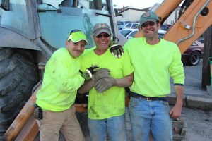 Pictured are crew members, from left, Richie Miller, Steve Miller, and Mark Leiby.