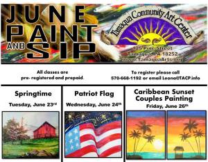 6-23-24-26-2015, Paint and Sip Classes, Tamaqua Community Arts Center, Tamaqua