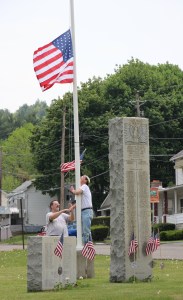 Coaldale American Legion Members Placing Flags at Seek Veteran Memorial, Coaldale (2)