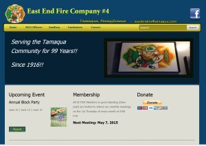 New Website, East End Fire Company, Tamaqua, 5-11-2015