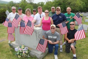 Notre Dame Club of Schuylkill County, Placing Flags, St. Jerome's Cemetery, Tamaqua, 5-16-2015 (5)