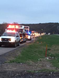 Overturned Tractor Trailer, MM 137, Interstate 81 NB, Kline Township, 5-7-2015 (3)