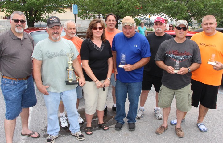 Pictured from front left were Tamaqua Mayor Chris Morrison; Charlie Lech, 1949 Ford F-1 (Mayor's Choice Award); Joe & Melaine Moyer, 1955 Chevy; Lou Paul, 1969 Camaro, First Place for People's Choice Award; Team Lucket, Nissan Custom, Second Place for People's Choice Award. From back left are TSMA members Tom Maruschak, President; Keith Horn, Vice President; and Ron Becker, member.