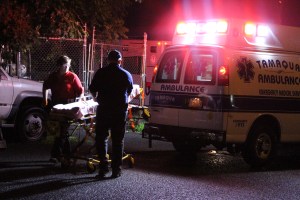 Emergency Personnel Transport Injured Man from Campsite in Tamaqua, 6-8-2015 (84)