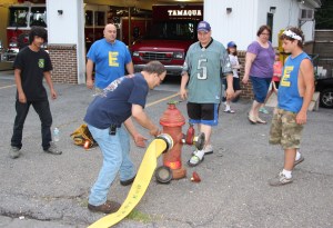 Hydrant Training, East End Fire Company, Tamaqua, 6-17-2015 (2)