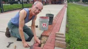 John Jack Steele, Placing Bricks, Tamaqua Train Station, Tamaqua, 6-17-2015 (6)