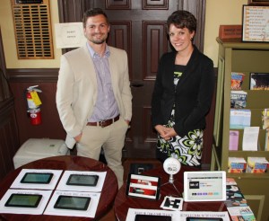 Tamaqua Elementary School teachers Dylan Peters and Angela Faust present their educational technology, which utilizes blended learning and augmented relationships.