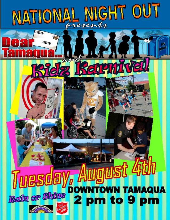 8-4-2015, National Night Out, Dear Tamaqua Project and Salvation Army Kidz Karnival, Downtown Tamaqua