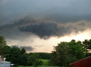Casey Leone / Special to TamaquaArea.com / Pictured is a photo of a slowly spinning cloud above Still Creek in Rush Township.