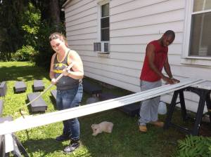 Prep Work on Tunnels for Dear Tamaqua Project, Community Arts Center, Tamaqua, 7-23-2015 (4)