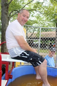 Jim Thorpe Police Chief Joe Schatz prepares to be dunked again.