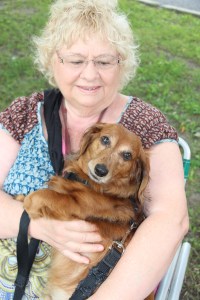 Woman and Dog, Music In The Park,  via Lansford Alive, Kennedy Park, Lansford, 7-26-2015 (2)