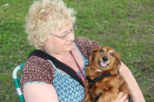 Woman and Dog, Music In The Park,  via Lansford Alive, Kennedy Park, Lansford, 7-26-2015 (3)