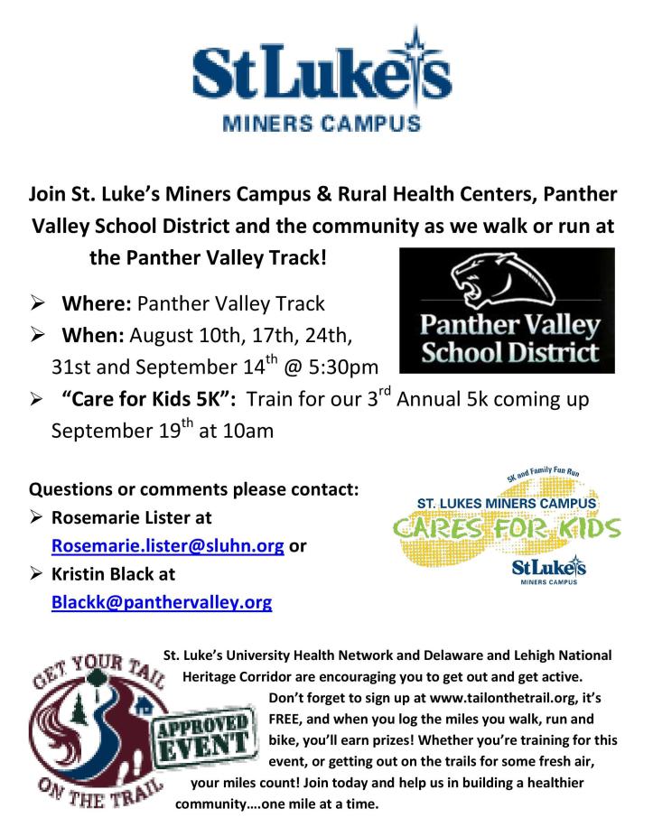 8-31, 9-14-2015, St Luke's Walk Flyer, Panther Valley Stadium, Lansford