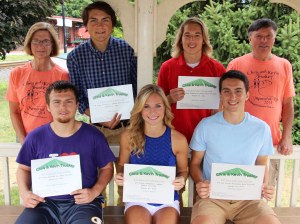 Announcement of Chris and Kevin Truskey 5K Scholarships, Dept Square Park, Tamaqua, 8-9-2015 (1)