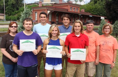 Announcement of Chris and Kevin Truskey 5K Scholarships, Dept Square Park, Tamaqua, 8-9-2015 (2)