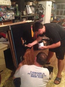 Construction of Glow Orbs, for Dear Tamaqua, Community Arts Center, Tamaqua, 8-1-2015 (2)