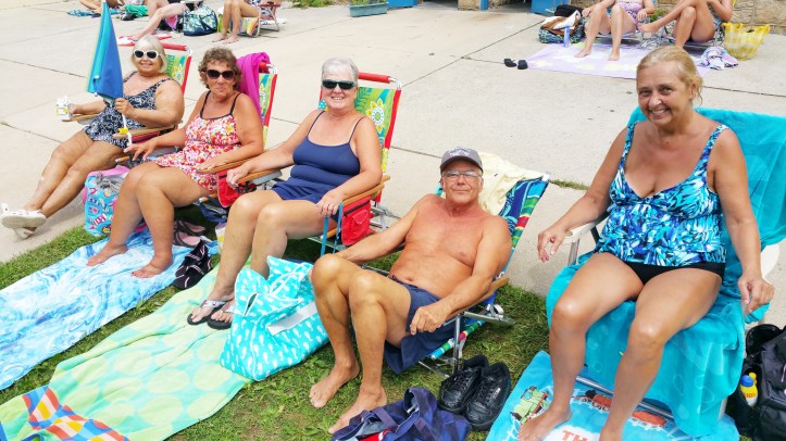 Friends at the Pool, H.D. Buehler Memorial Bungalow Pool, Tamaqua, 8-23-2015