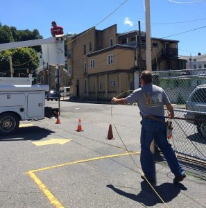 Rigging Up The Lights, for Dear Tamaqua, 8-2-2015 (1)