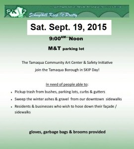 9-19-2015, Schuylkill Keep It Pretty, SKIP, S.K.I.P., M & T Bank parking lot, Tamaqua