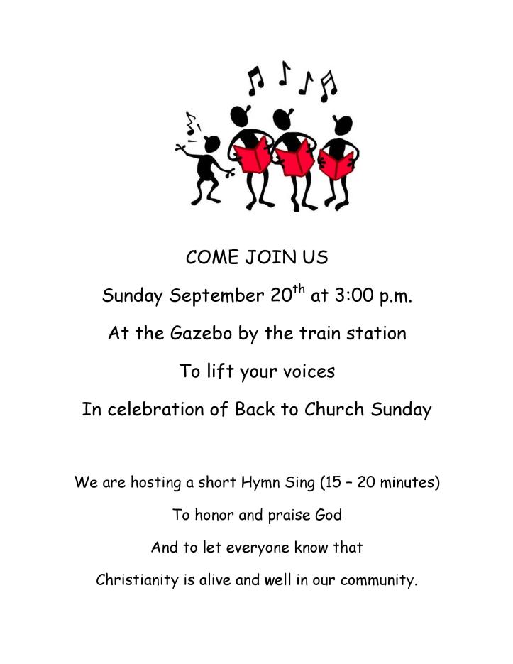 9-20-2015, Back To Church Sunday, Celebration, Gazebo, Depot Square Park, Tamaqua