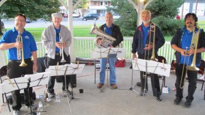 Music in the Park, Tin Roof Brass Band performs, Kennedy Park, Lansford, 9-13-2015 (2)