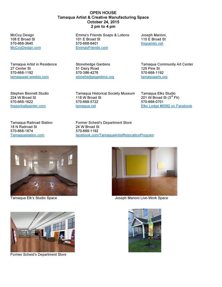 10-24-2015, Tamaqua Artist & Creative Space Open, Tamaqua