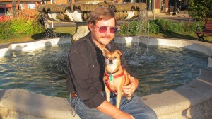 A Reverend and His Dog, Frankie, Depot Square Park, Tamaqua, 9-15-2015 (2)