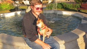 A Reverend and His Dog, Frankie, Depot Square Park, Tamaqua, 9-15-2015 (3)