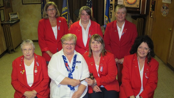 Pictured from front left are Nancy Kabana; Ruth Zellers, District President, Schuylkill County; Sherry Linkhorst, President; and Carol Kabana, chaplain. From back left are Christy Fritz, representing Colleen Kelly as Sgt. At Arms, Mary Ann Baddick as First Vice Commander, and Angelique Swolensky as secretary; Kristy Melchior, historian; and Wendy Ziegenfuss, Second Vice Commander.