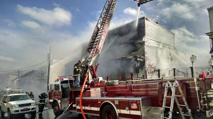 Four Homes Damaged by Fire, Walnut Street, Ashland, from Schuylkill County Broadcast, 11-6-2015 (1)