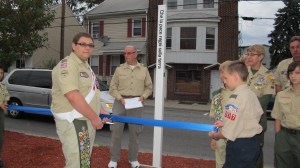 Peace Pole Dedication, Tamaqua Boy Scout, Train Station lot, Tamaqua, 9-21-2015 (17)