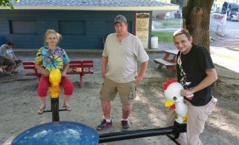 Pictured from left are Kathleen Farber, Ray Sell, and Tom Walker.
