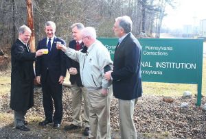 Local state officials celebrate the announcement with boilo. Photo courtesy David Truskowsky