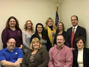 First row from left: Rich Shupp, Ann Ostergaard, Ben Turrano, Linda Marchalk. Second row, from left: Jennifer Drake, Susan Fegley, Brittany Giannini, Larissa Verta, Mary Linkevich, Steve Seach. Not pictured: Steve Gintz, Richard Hadesty, Major Sharon Whispell, Manda Smarr, Jody Kellner, Serge Chrush, Kim Noel, Jack Kulp, and Brian Seitz.